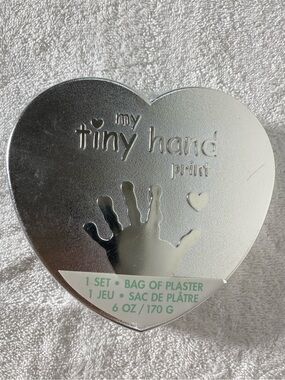 Heart Shaped My Tiny Hand Baby Handprint Plaster Kit NWT